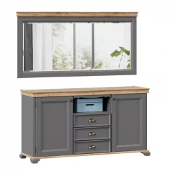 Комод с зеркалом Амели Оникс серый