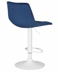Стул барный DOBRIN TAILOR WHITE Синий велюр MJ9-117