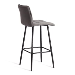 Барный стул Bari/Бари велюр, серый, 29, 45х56х110 см