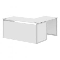 Стол письменный угловой левый КСТЕН-КП КСКПCТ 1615Х Л Белый Серый / XTEN-QP XQPCT 1615H L