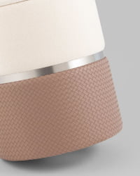 Пуф Кэрри с ящиком светло-коричневый шенилл с экокожей