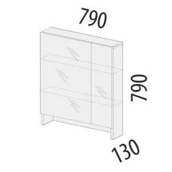 Надстройка с зеркалом Кашемир 900.29 Дуб Кронберг
