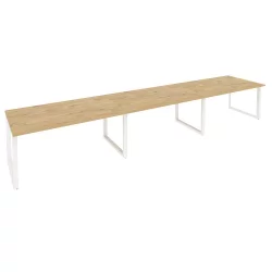 Стол переговорный (3 столешницы) ОНИКС О.МО-ПРГ-3.4 Тиквуд Светлый/Белый / ONIX O.MO-PRG-3.4