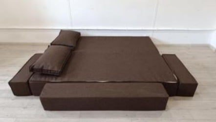 Диван прямой бескаркасный Хит (Berhouse) Цвет фасада: Кофе; Тип: Прямой; Материал фасада: Рогожка