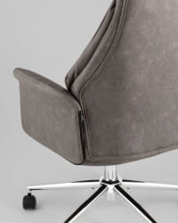 Кресло офисное ТопЧаирс Неома серый экокожа / TopChairs Neoma