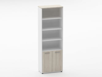 Шкаф 5 широкий верх открытый, низ закрытый Deka 10.23.111 Дуб Сантана светлый/Белый