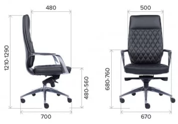 Кресло для руководителя Еверпроф Рома Экокожа Черный / Everprof Roma