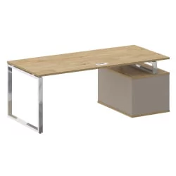 Письменный стол с полками и ящиками СХИФТ СК.СРТ-200 (Л) Тиквуд Светлый/Капучино / SHIFT SK.SRT-200 (L)