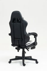 Кресло спортивное TopChairs Prophet с оттоманкой черно-белый