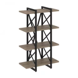 Стеллаж на регулируемых опорах - 4 полки LOFT VR.L-MST.O-4.4V Металл черный Тиквуд темный