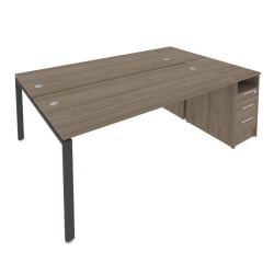 Рабочая станция с опорной тумбой Метал СйстемБ.РС-СТП-2.5 Вяз/Антрацит / Metal SystemБ.РС-СТП-2.5