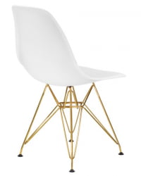 Стул обеденный ДОБРИН ДСР (ножки золотые, цвет белый (В-02)) 4 шт / DOBRIN DSR (W-02))