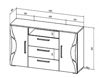 Комод Верона 02 Венге/Дуб молочный
