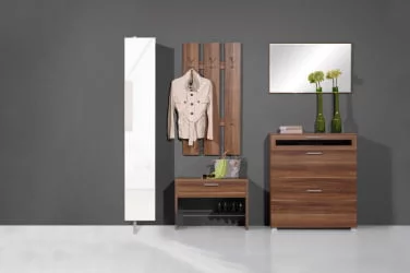 Дизайнерский шкаф в белом глянцевом стекле Лупо Шелф (правый) Беленый дуб