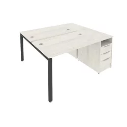 Рабочая станция с опорной тумбой Метал Сйстем Б.РС-СТП-2.2 Наварра/Антрацит / Metal System