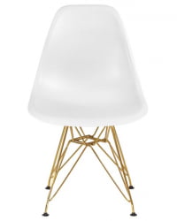 Стул обеденный ДОБРИН ДСР (ножки золотые, цвет белый (В-02)) 4 шт / DOBRIN DSR (W-02))