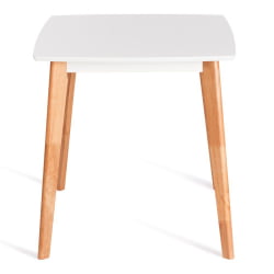 Раздвижной стол Claire столешница МДФ, опоры дерево гевея, белый / натуральное дерево, 110+30 x 75 x 75см