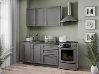 Кухонный гарнитур Джелатто 06 Белый Оникс серый