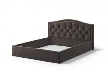 Кровать Стелла, 1600*2000 мм, велюр НЕО 10, темно-коричневый / NEO