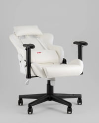 Кресло геймерское с подсветкой ТопЧаирс ГММ-080 белый на черной базе / TopChairs GMM-080