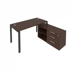 Рабочая станция на П-образном м/к с опорной тумбой правая Метал Сйстем Б.РС-СТС-2.3 Пр Венге/Антрацит / Metal System