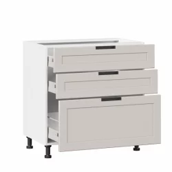 Тумба кухонная 800 с 3 ящиками ЛЮКС (4) Джамис ЛД 296.930.000.124 Белый Кашмир