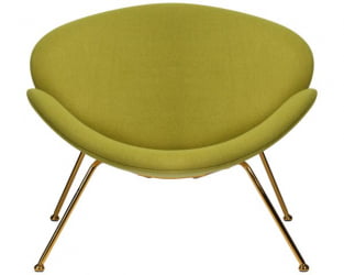 Кресло дизайнерское ДОБРИН ЕМИЛЙ (светло-зеленая ткань АФ3, золотое основание) 2 шт / DOBRIN EMILY AF3,