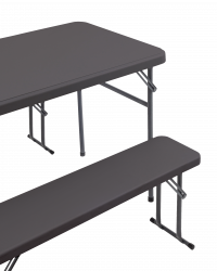 Комплект раскладного стола и двух скамеек Кейт коричневый