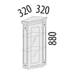 Шкаф торцевой закрытый с колоннами лев/прав Милана 23.16 Сосна Астрид/Ваниль