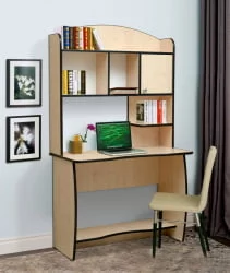 Письменный стол с надстройкой компьютерный №4 Ясень Шимо светлый/Венге