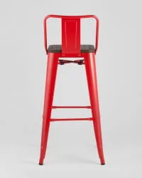 Стул барный Tolix Wood 75.5  со спинкой Красный