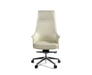 Кресло руководителя Бордо кожа Слоновая кость