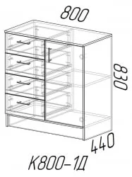 Комод в прихожую Ясень шимо темный/Ясень шимо светлый