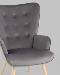 Кресло Хью велюр Серый