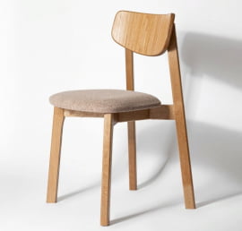 Стул с мягким сиденьем Вега Caramel жаккард Эмаль белая