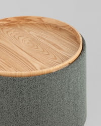 Пуф с ящиком Хюгге Л букле темно-серый / L