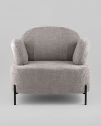 Кресло Кэнди ткань букле с подлокотниками светло-серый