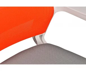 Кресло офисное Бит белый пластик Оранжевый