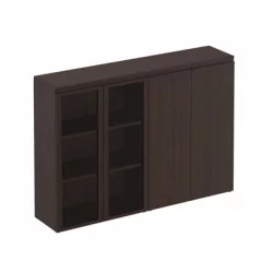 Шкаф для документов средний комбинированный (со стеклом + закрытый) MARK МК 322 Дуб валенсия