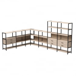 Набор стеллажных систем Еверпроф ЕВО №19 Дуб Соната Черный / Everprof EVO