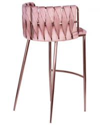 Стул барный ДОБРИН ЕММА РОСЕ ГОЛД (розовый велюр (ВФ-10)) 4 шт / DOBRIN EMMA ROSE GOLD (VF-10))