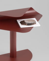 Журнальный столик Корнеа металл бордовый / Cornea