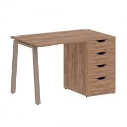 Стол письменный ХОМЕ ОФФИCЕ ВР.СП-3-118.4.А Дуб Табак/Мокко металл / HOME OFFICE VR.SP-3-118.4.A