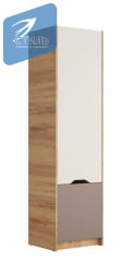 Шкаф RICH ШК-001 Миндаль/Глиняный серый/дуб крафт золотой