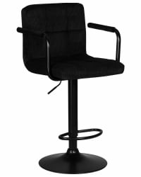 Стул барный ДОБРИН КРУГЕР АРМ БЛАCК (черный вельвет (ЛАР-Е2041-52)) / DOBRIN KRUGER ARM BLACK (LAR-E2041-52))