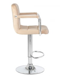 Стул барный ДОБРИН КРУГЕР АРМ (бежевый велюр (МДЖ9-10)) 2 шт / DOBRIN KRUGER ARM (MJ9-10))