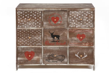 Комод с 9 ящиками Secret De Maison CHRISTMAS 9 ( mod. HX16-007NS ) brown antique/ash christmas
