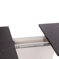 Стол обеденный GENT ЛДСП, 110-145x68,6x75,5 см, Мрамор Блэк Роял/Белый