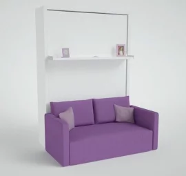 Кровать двуспальная из металла Смарт 1 без шкафа К 1600 Ясень шимо темный