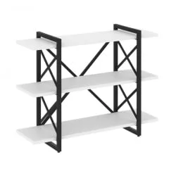 Стеллаж ЛОФТ ВР.Л-МСТ.О-3.8В Металл черный Белый Бриллиант / LOFT VR.L-MST.O-3.8V
